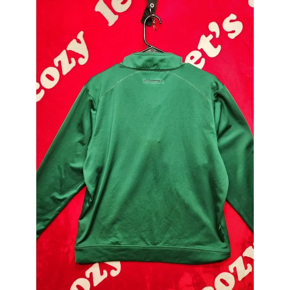 Masters Tech Augusta National 1/4 Zip Pullover Green Golf Jacket Mens Small - Picture 12 of 14
